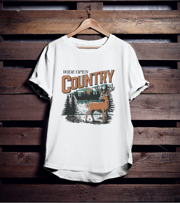 Wide Open Country Deer Scenic Wilderness T-Shirt
