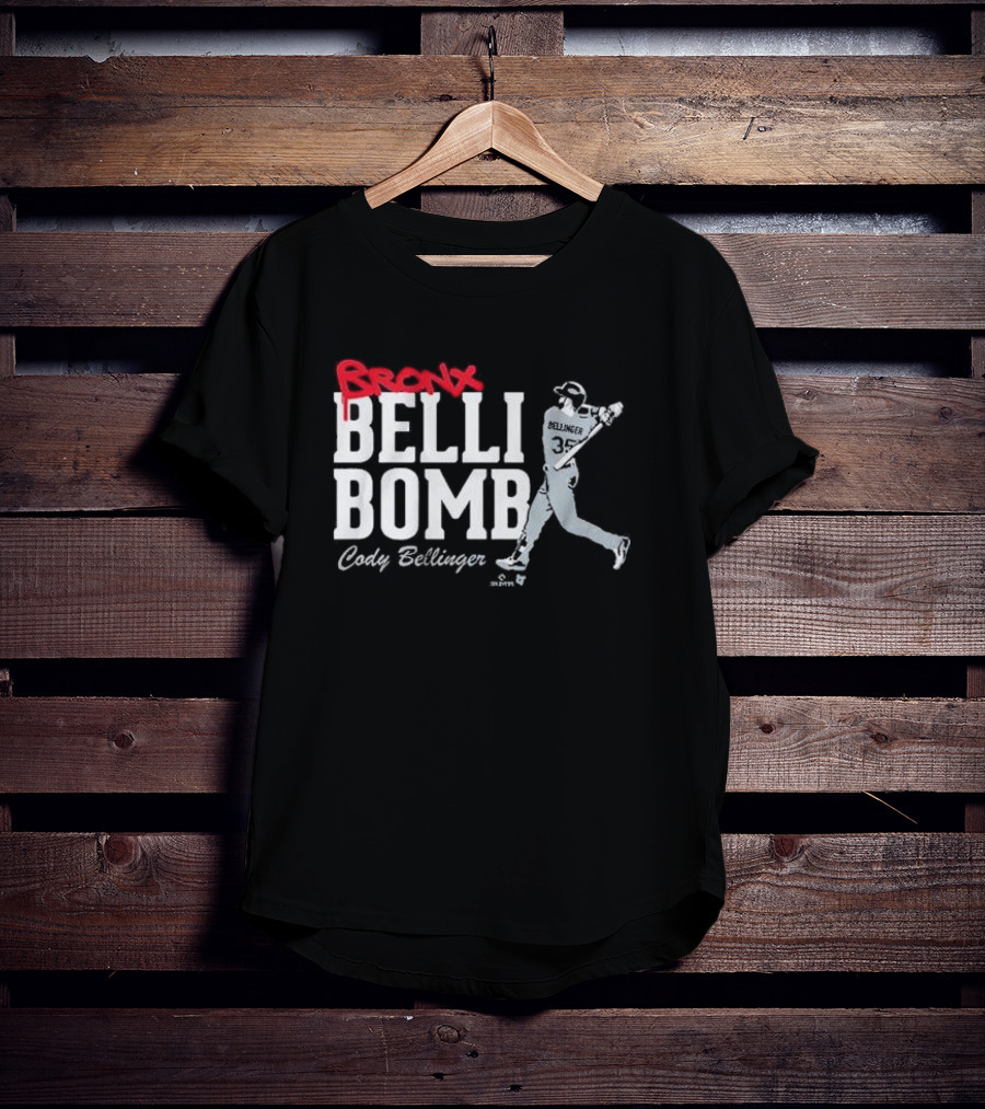 Cody Bellinger Bronx Belli-Bomb Baseball Swing T-Shirt