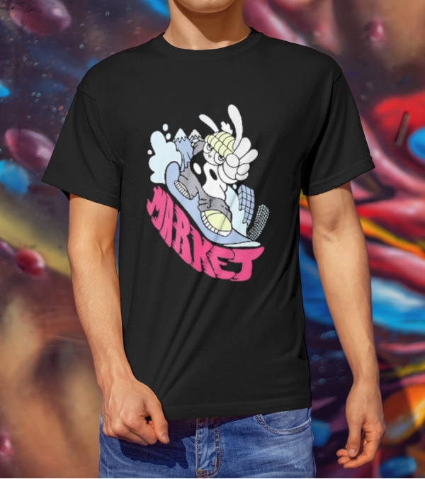 Shibuya Shred Market Snowboarding Rabbit Cartoon T-Shirt