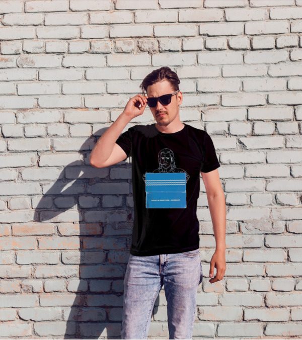 Made In Western Germany Pulp Fiction Blue Box Holder T-Shirt