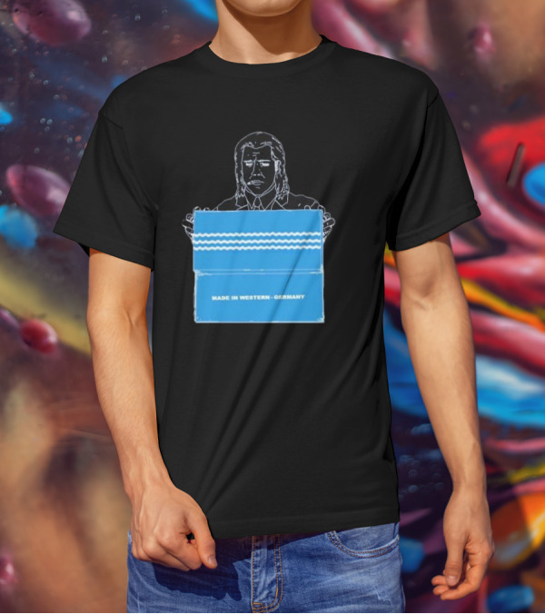 Made In Western Germany Pulp Fiction Blue Box Holder T-Shirt