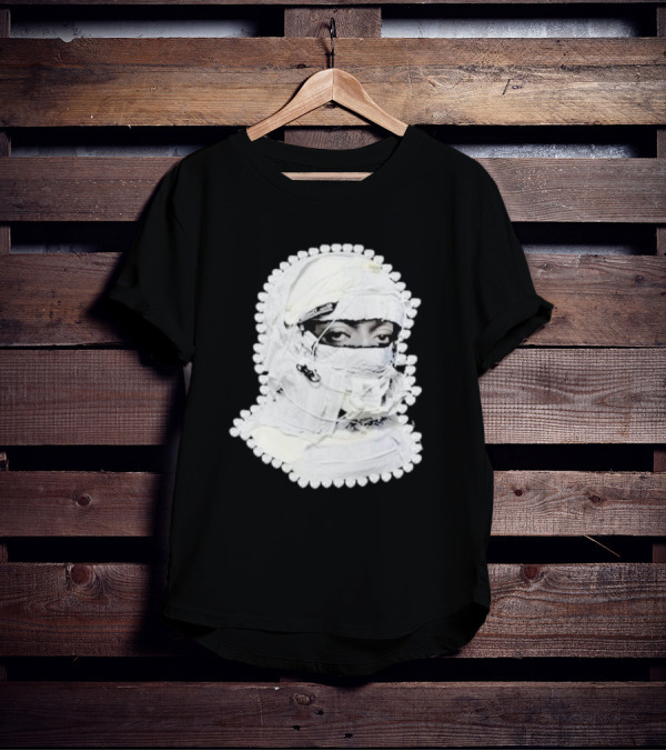 Noissey High Quality Functional Print Pull Over White Masked Figure T-Shirt