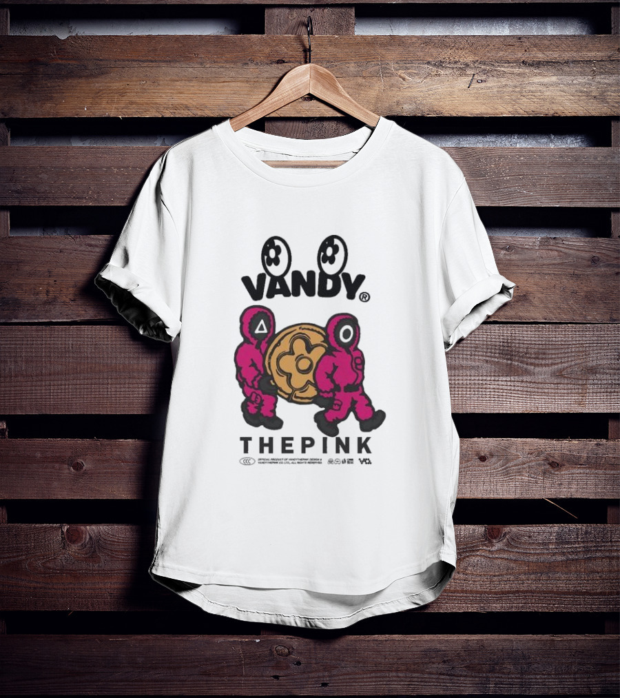 Squid Game X Vandythepink Soldiers Vandy The Pink Collaboration Featuring Iconic Candy T-Shirt