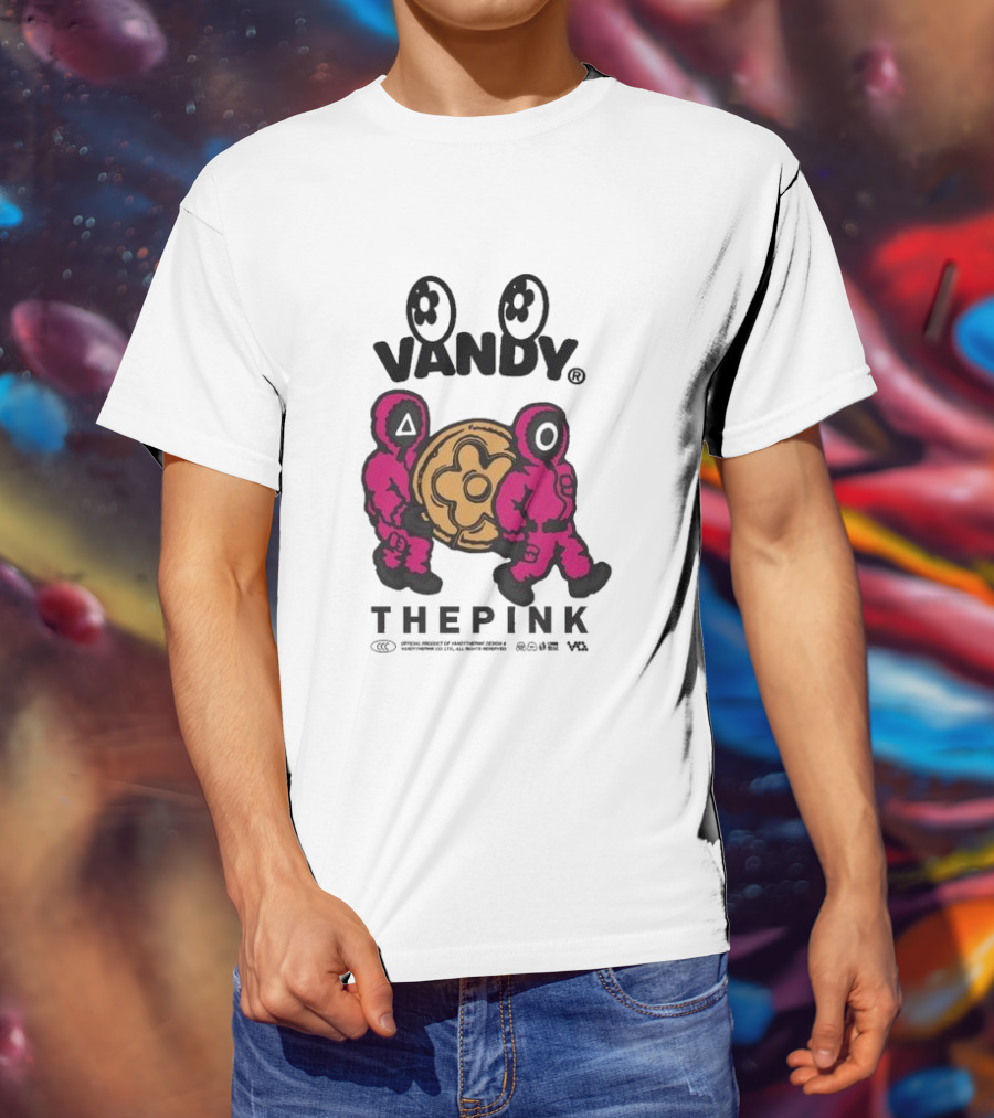 Squid Game X Vandythepink Soldiers Vandy The Pink Collaboration Featuring Iconic Candy T-Shirt
