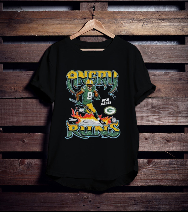 Josh Jacobs Angry Runs Green Bay Packers NFL Football T-Shirt