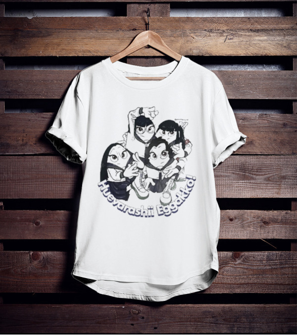 Huevarashii Eggakko Funny Cartoon Characters T-Shirt
