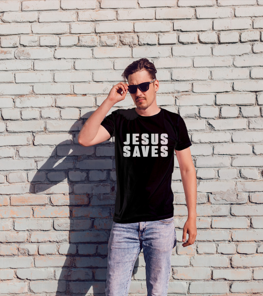 Kyrie Irving Jesus Saves Bold Lettering T-Shirt