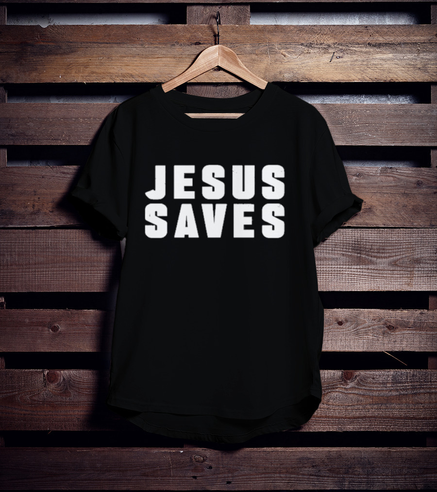 Kyrie Irving Jesus Saves Bold Lettering T-Shirt