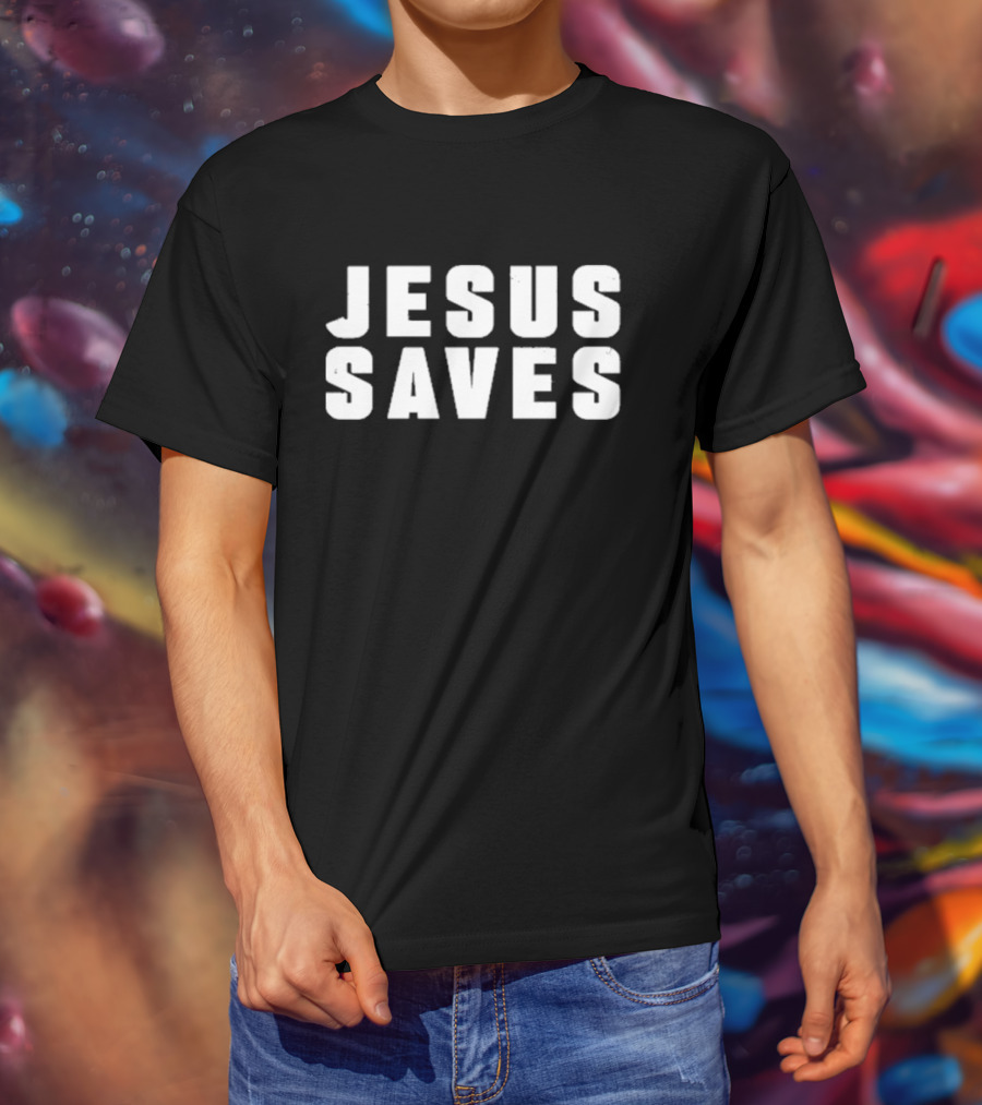 Kyrie Irving Jesus Saves Bold Lettering T-Shirt