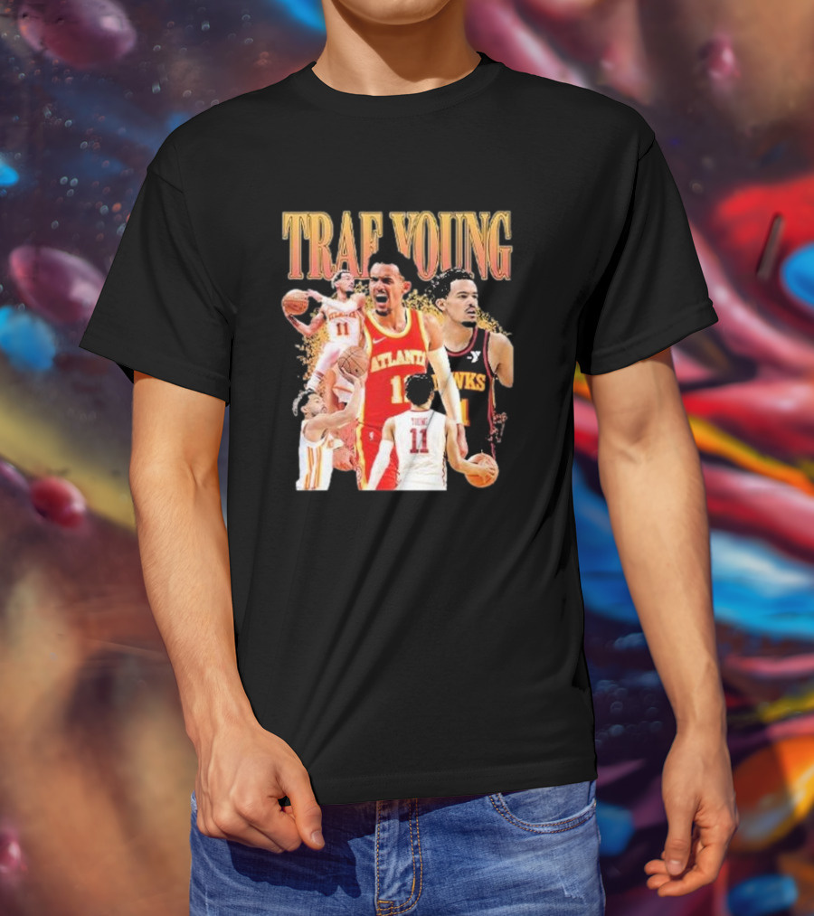 Trae Young Atlanta Hawks Basketball Collage T-Shirt