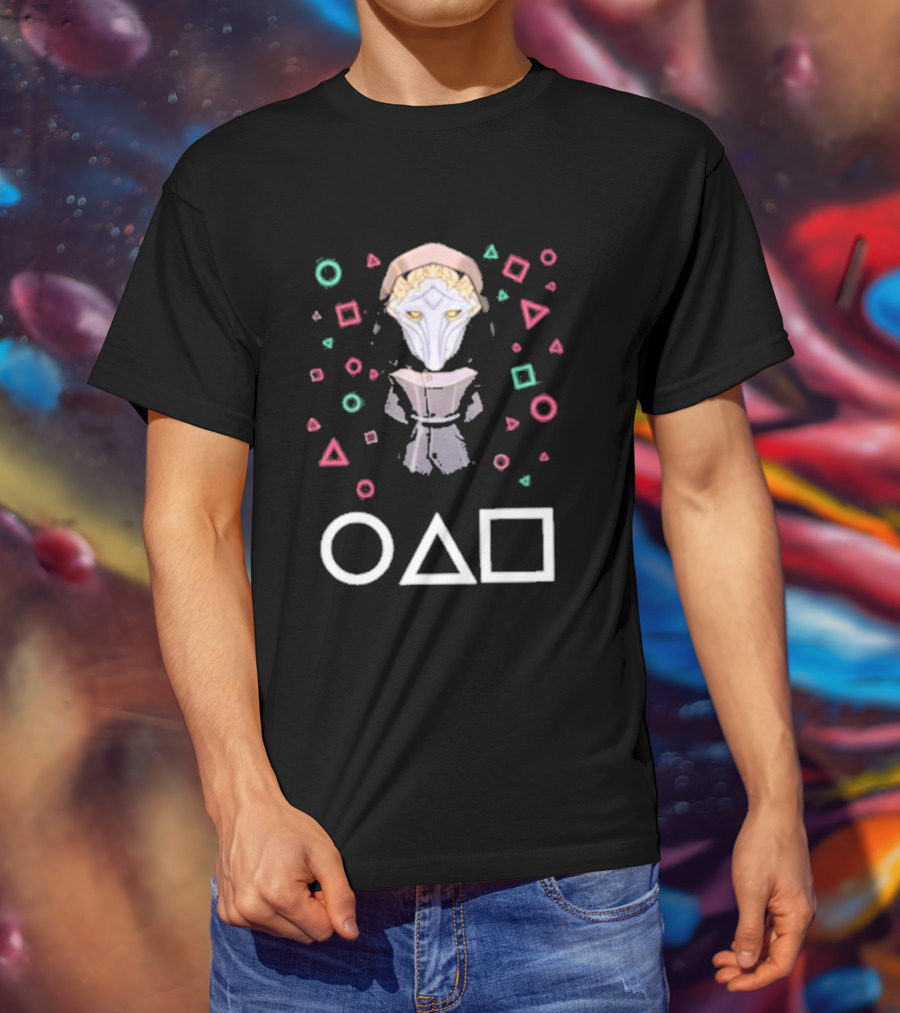 Viktor Arcane Squid Game Front Man Mask Symbols T-Shirt