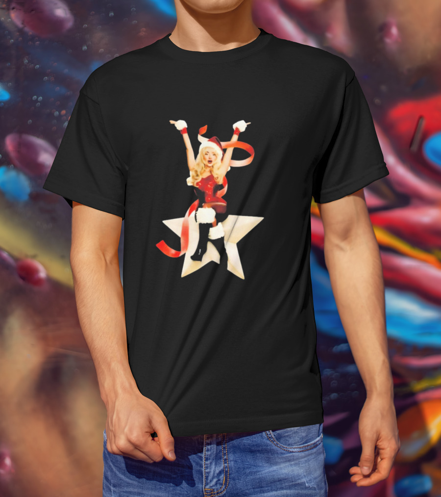 Sabrina Carpenter Santa Star Festive Decor T-Shirt