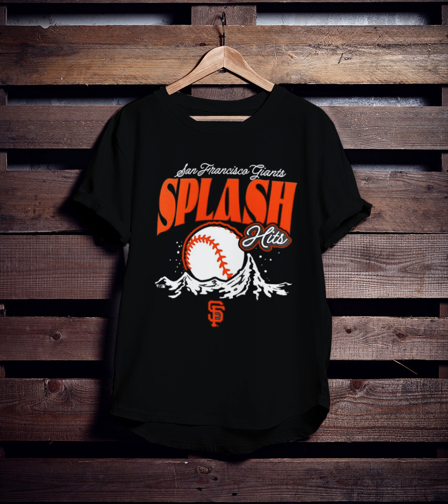 San Francisco Giants Splash Hits Baseball Waves And Number 9 T-Shirt