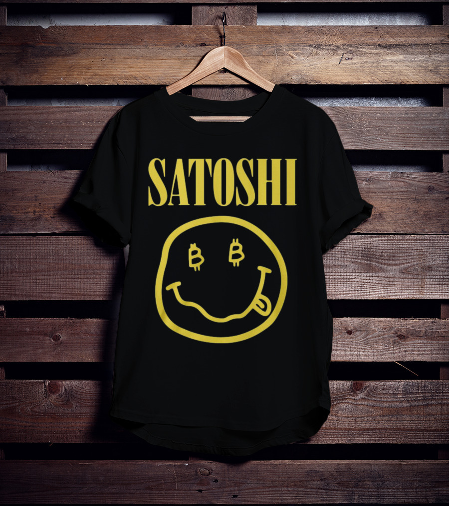 Satoshi Bitcoin Smile Logo Icon T-Shirt
