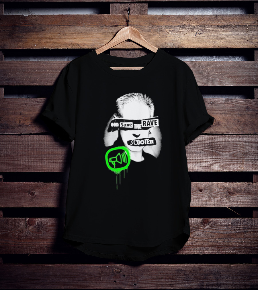 Scooter God Save The Rave Speaker Icon Bold Design T-Shirt