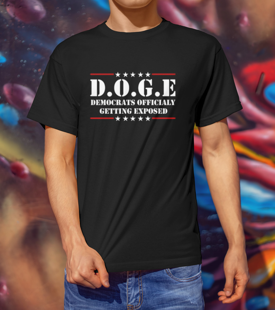 D.O.G.E Democrats Officially Getting Exposed Stars And Stripes T-Shirt