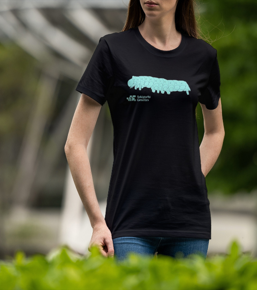 Sekiguchi Genetics Cartoon Caterpillar Image T-Shirt