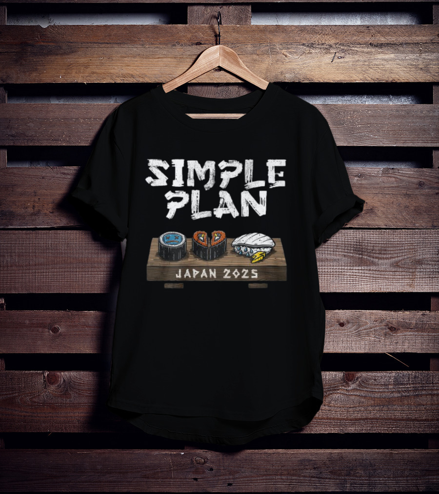 Simple Plan Japan 2025 Sushi Icons T-Shirt