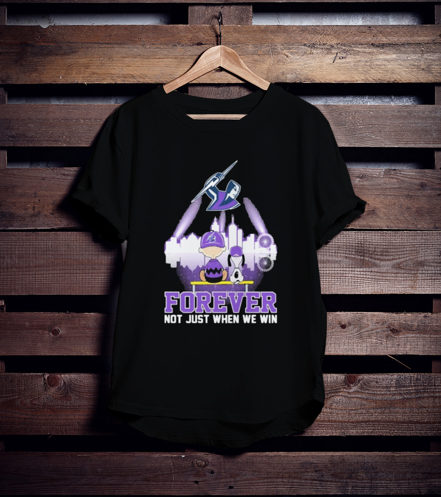 Snoopy Charlie Brown Melbourne Storm Forever Not Just When We Win Peanuts Skyline T-Shirt