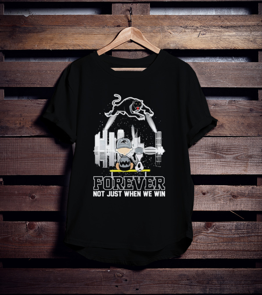 Snoopy Charlie Brown Peanuts Penrith Panthers Forever Skyline Not Just When We Win T-Shirt