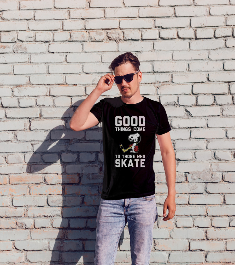 Snoopy Good Things Come To Those Who Skate Hockey T-Shirt