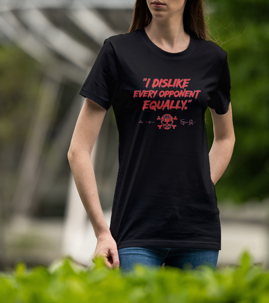 "I Dislike Every Opponent Equally Spencer Strider Skull And Crossbones Signature" T-Shirt