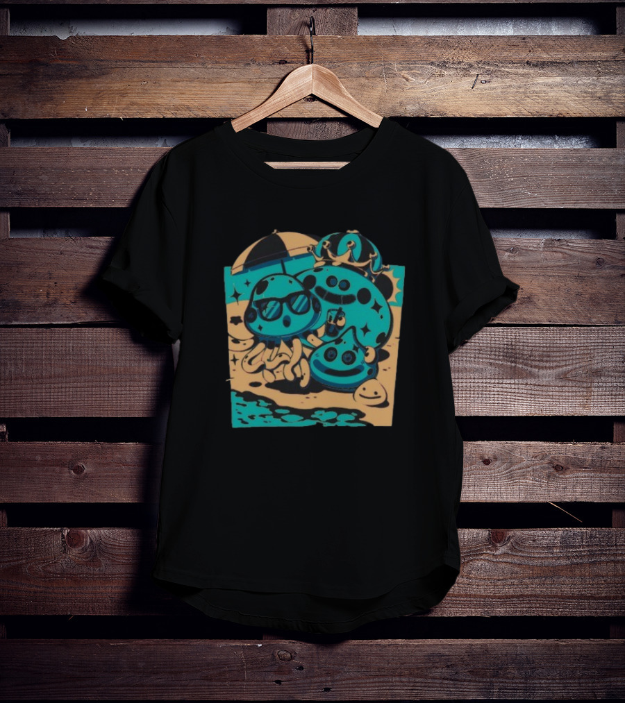 Summer Quest Beach Mushrooms Party Fun T-Shirt