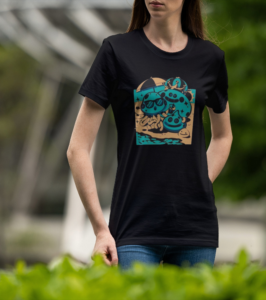 Summer Quest Beach Mushrooms Party Fun T-Shirt