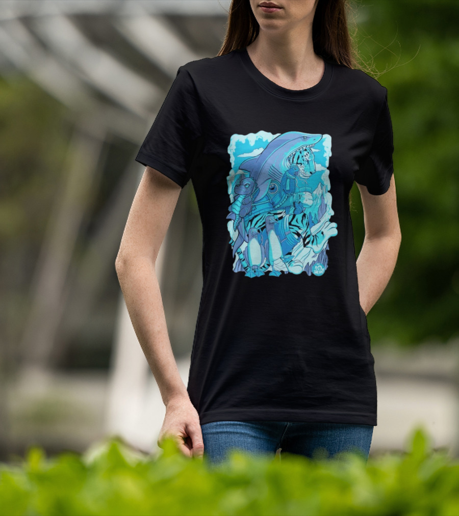 Ten Hundred Siberian Stroll Tiger Shark Creatures Penguins 10 Hun T-Shirt