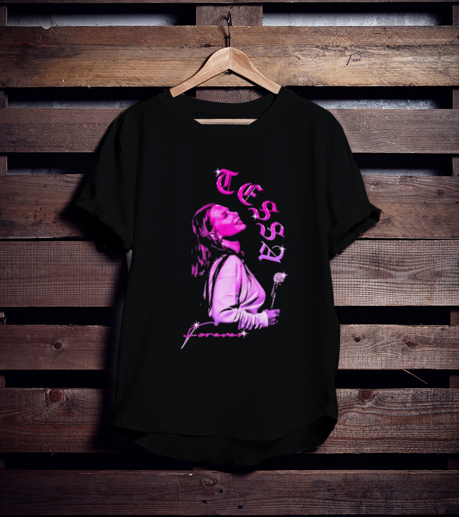 Tessa Forever Økologisk Pink Silhouette With Rose And Stars T-Shirt