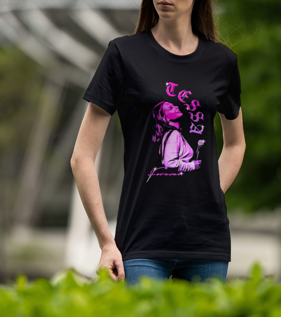 Tessa Forever Økologisk Pink Silhouette With Rose And Stars T-Shirt