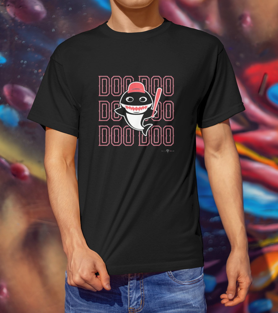 Texas Rangers Baby Shark Doo Doo Baseball Bat And Cap Icon T-Shirt