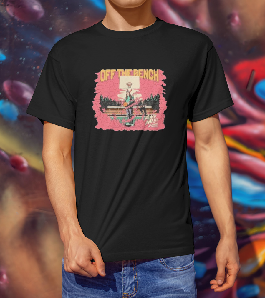 Off The Bench AMD Melo Chubby & Wallets Album Basketball Court Scene T-Shirt