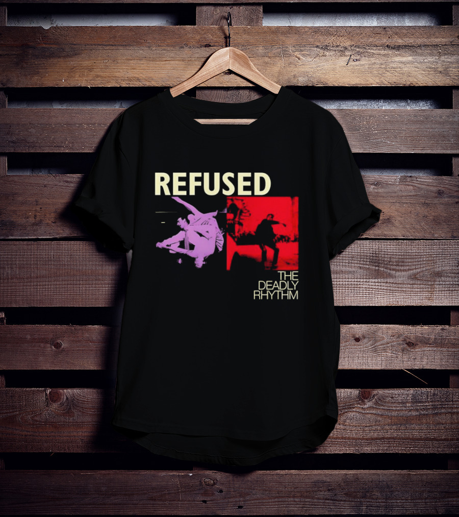 Refused The Deadly Rhythm Skater Red And Purple Imagery T-Shirt