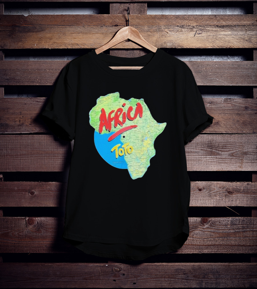 Toto Africa Map Shape With Record Design T-Shirt