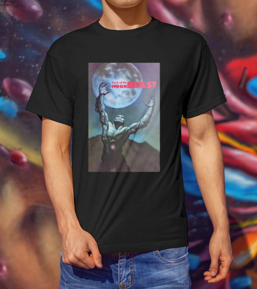 Track Of The Moon Beast Monster Howling At Full Moon T-Shirt