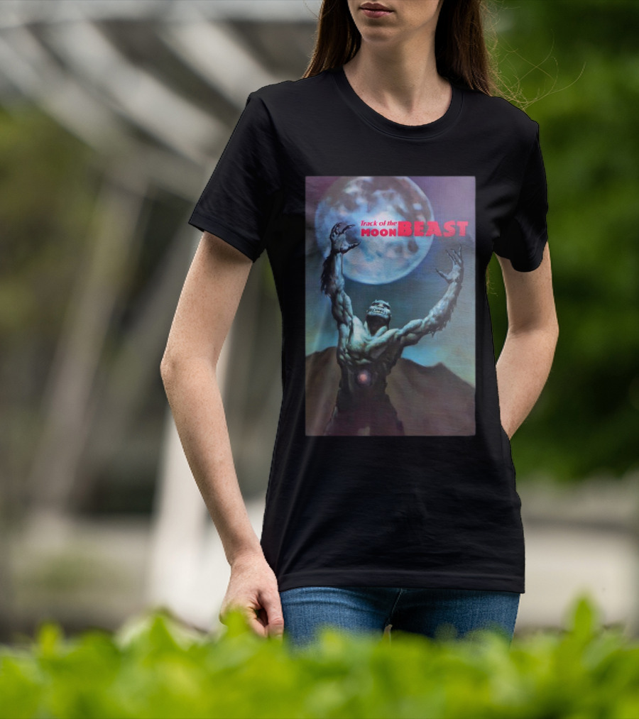 Track Of The Moon Beast Monster Howling At Full Moon T-Shirt