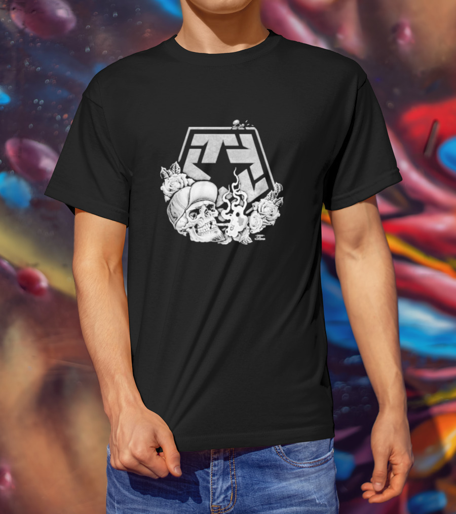 Tribal Gear Chuey Smoke Skull With Smoke And Roses T-Shirt