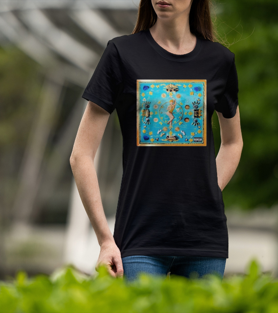 Ice Spice Y2K I'm Just A Girl Vintage Style Pop Art Blue Gold Elements T-Shirt