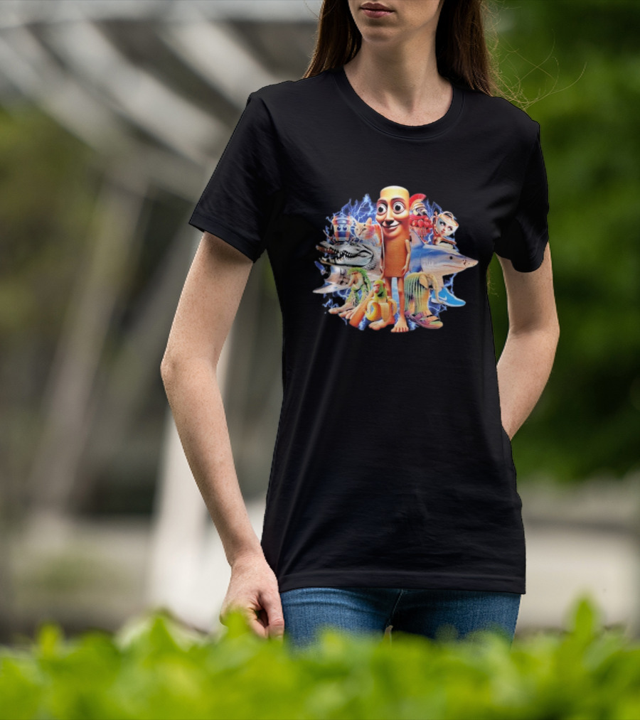 Tung Tung Tung Sahur Crocodilo Bombardino Tralalelo Tralala Br Br Patapim Brain Rot Crocodilo Bombardino Character Collage T-Shirt