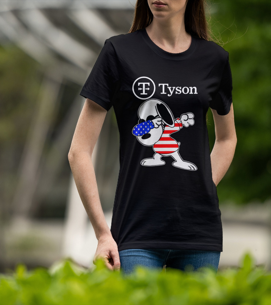 Tyson Foods Snoopy Dabbing American Flag Character T-Shirt