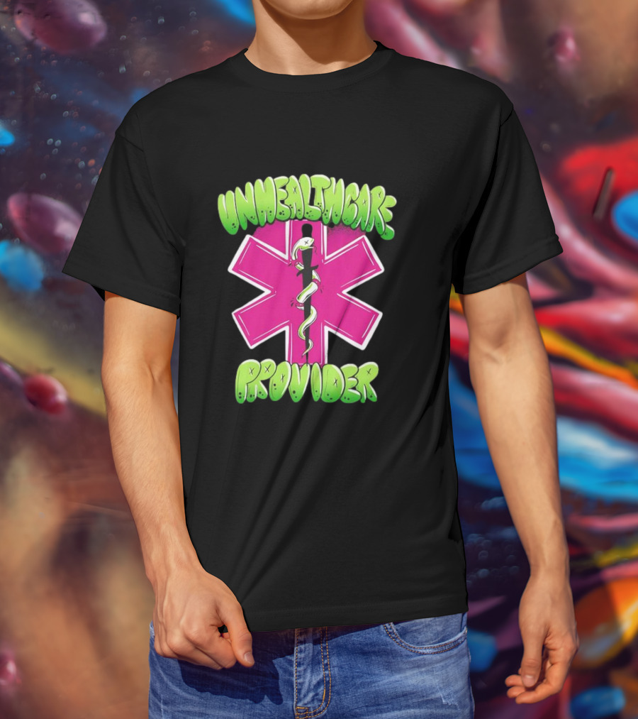Unhealthcare Provider Graffiti Star Of Life Snake T-Shirt
