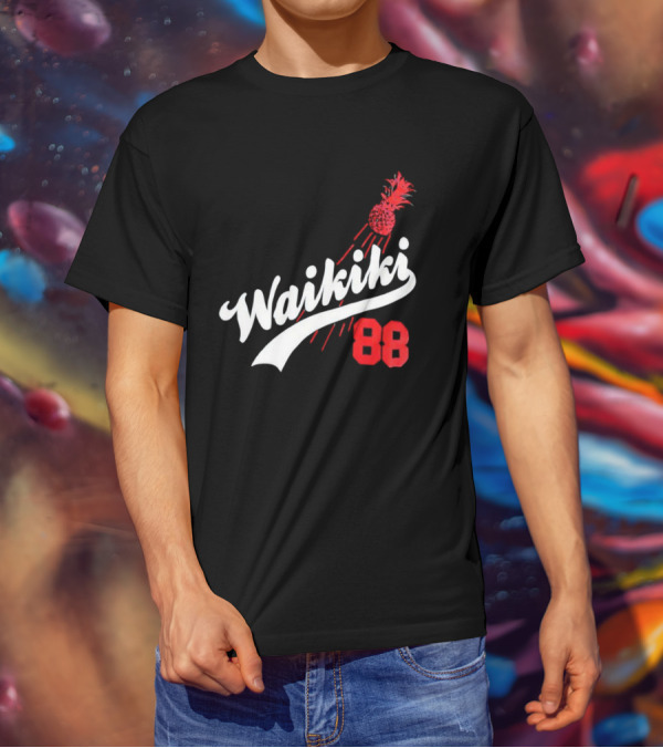 Waikiki 88 Los Angeles Dodgers Pineapple Baseball Graphic T-Shirt