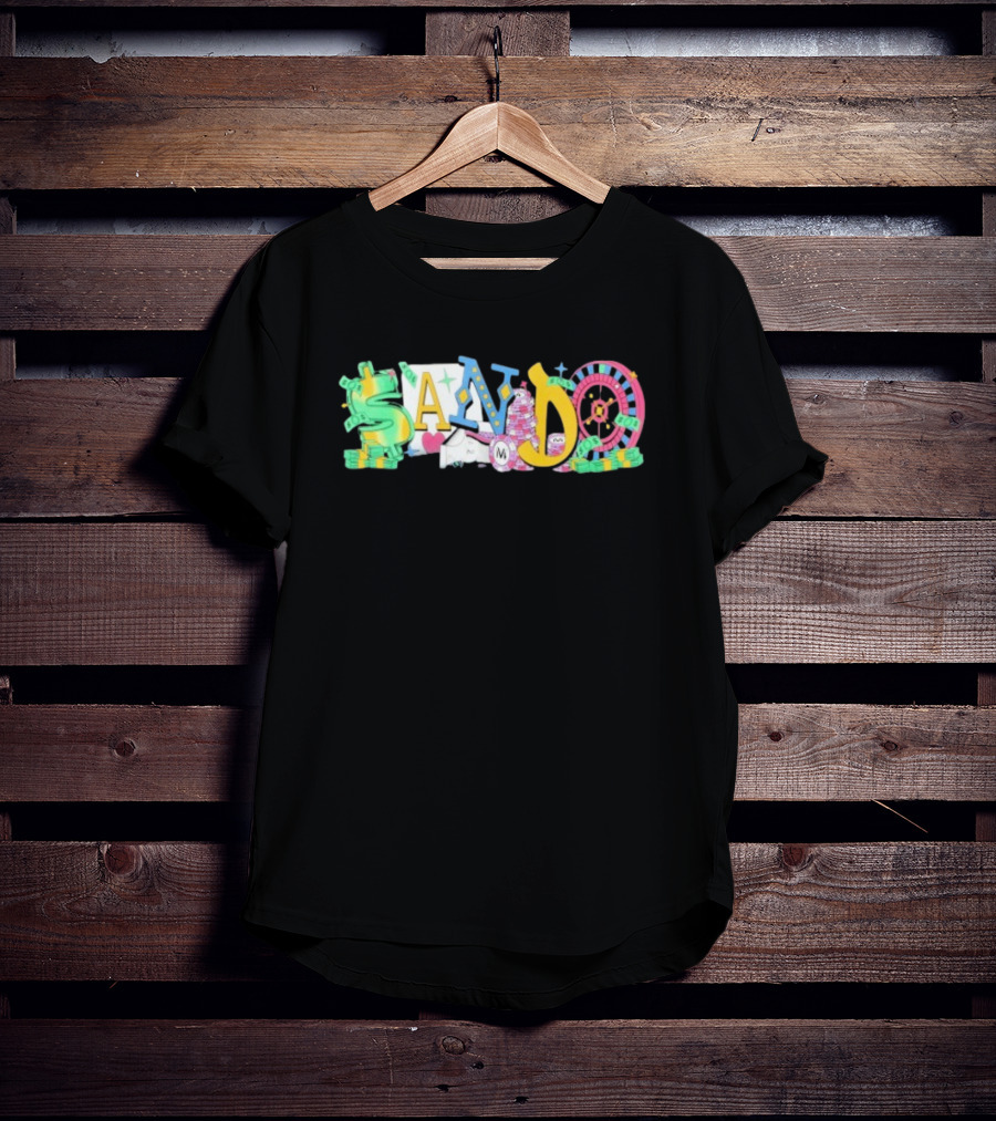 Vegas Matt Sando Casino Theme Money Roulette And Dice T-Shirt