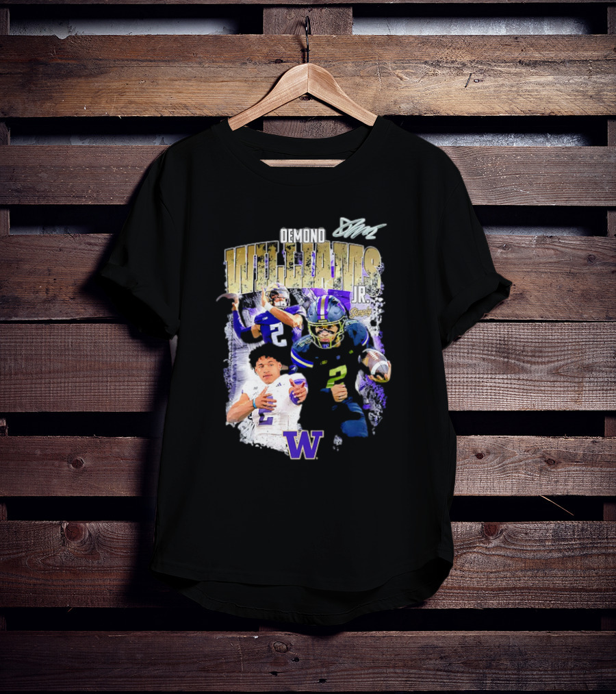 Demond Williams Jr. Washington Huskies Football W Logo T-Shirt