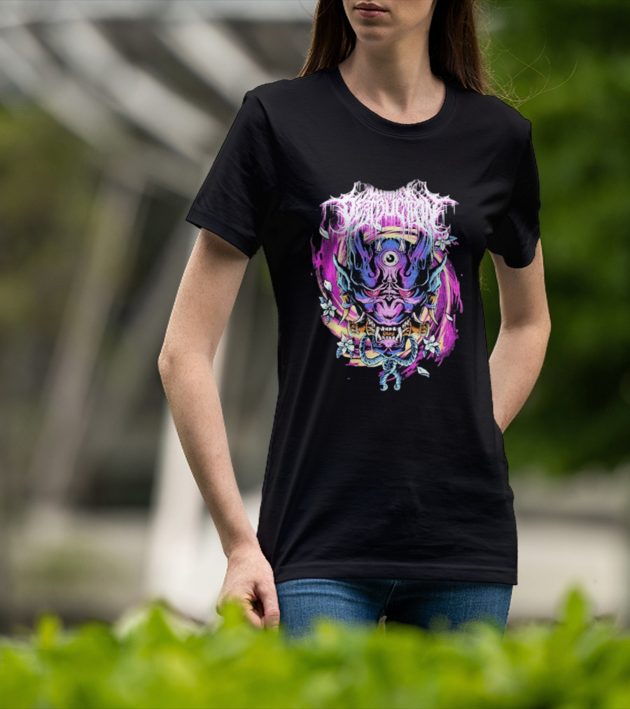Within Destruction Psychedelic Oni Mask With Floral Accents T-Shirt