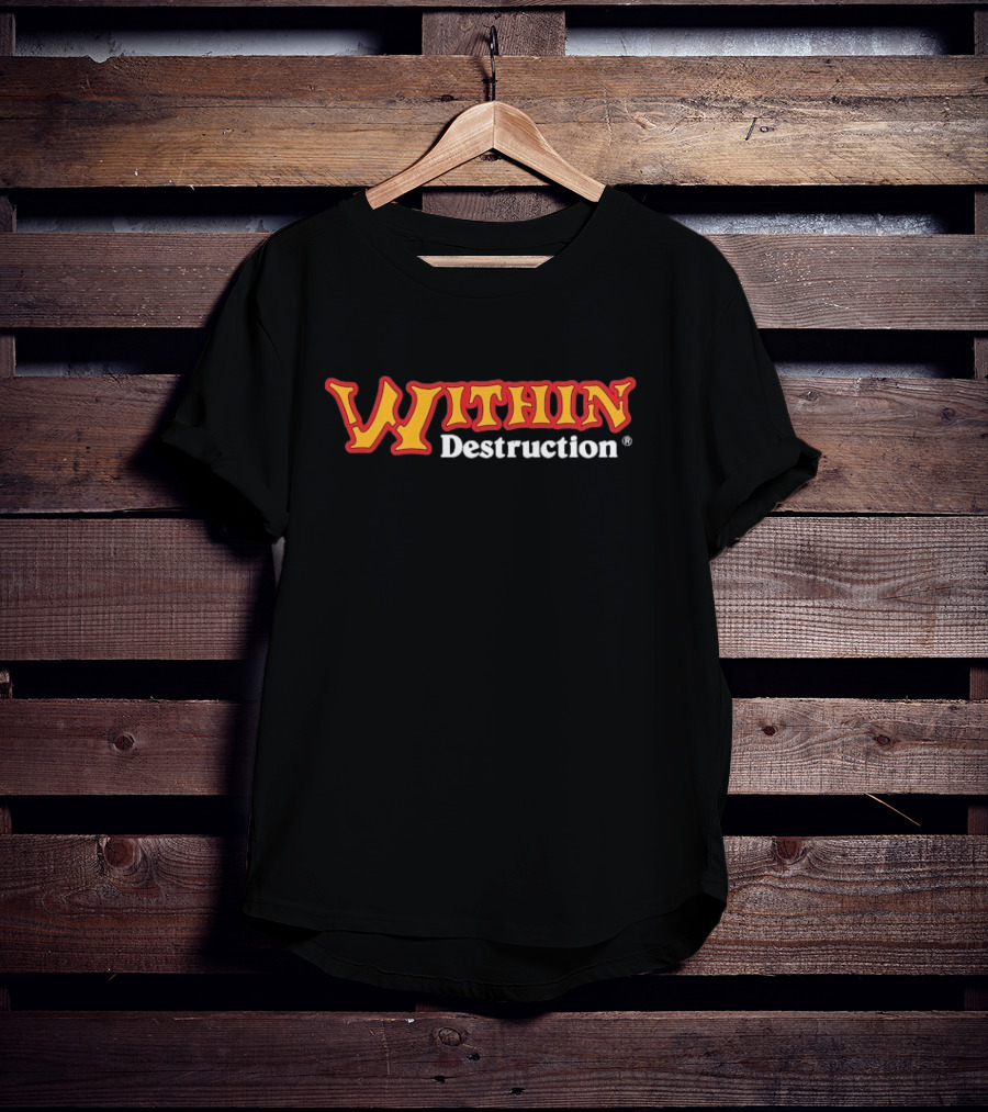 Within Destruction Vintage Style Text Design T-Shirt