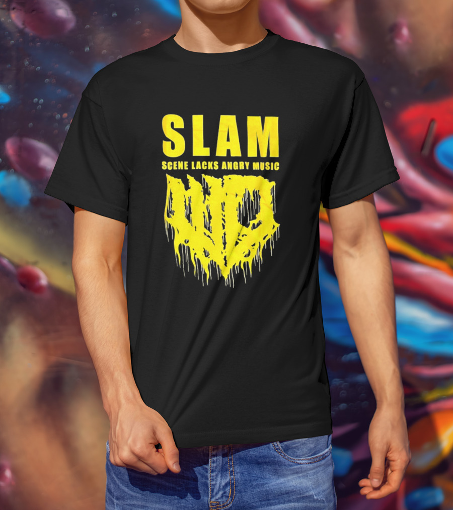 Slam Scene Lacks Angry Music Dripping Graphic T-Shirt