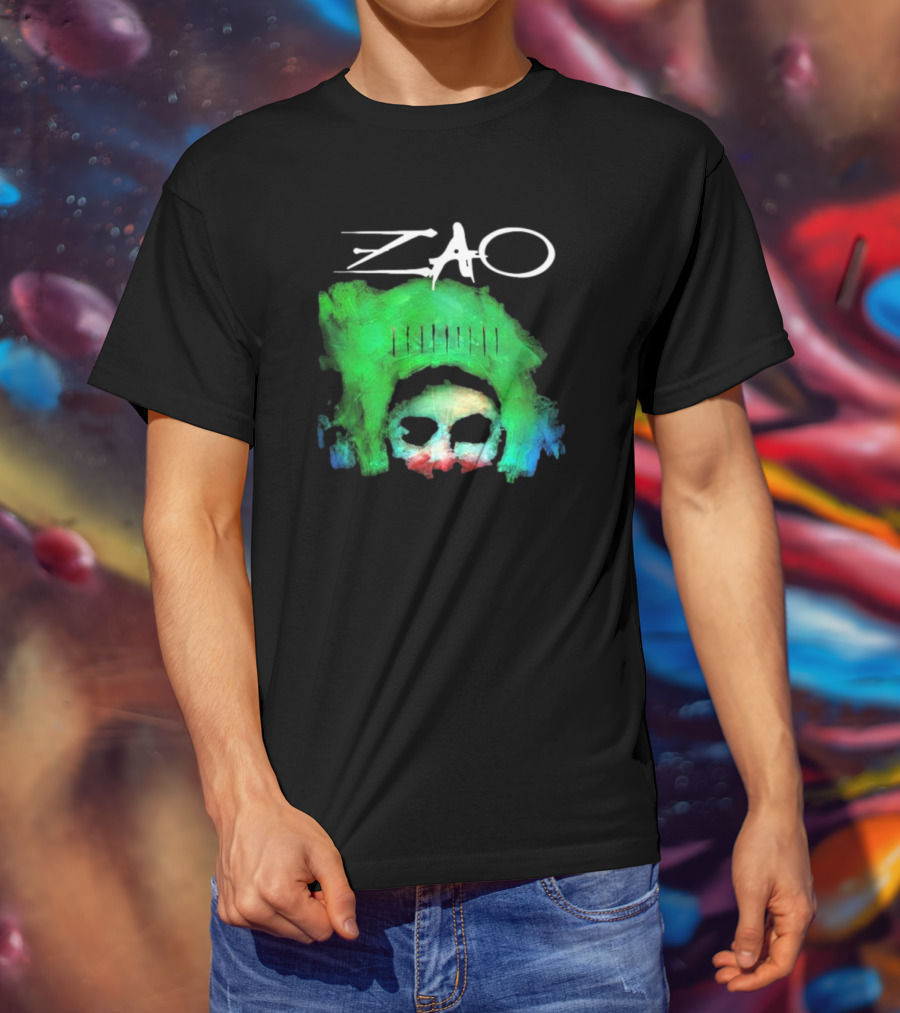 Zao Splinter Shards Green Skull Art T-Shirt