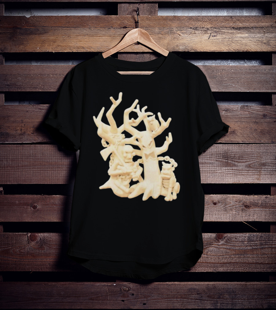 Spooky Woods Woodland Tree Creature With Owl And Frog T-Shirt